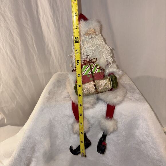 Santa Claus Posable Doll Figurine 14" tall Can Sit Or Hang Holiday Decor - Picture 11 of 11